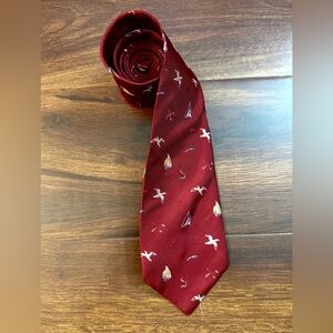 BROOKS BROTHERS Elegant Red Tie with Nautical Design
